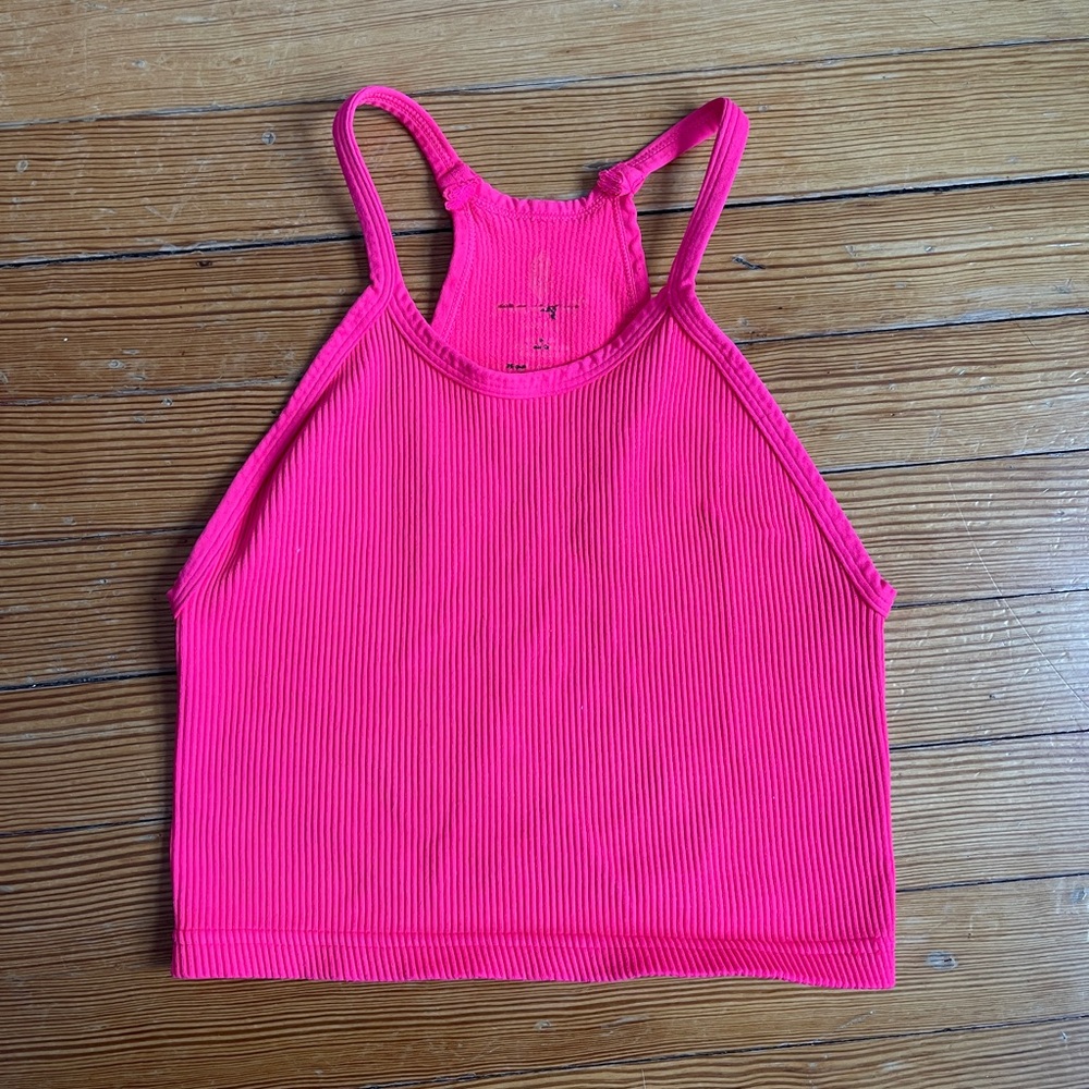 FP Movement Happiness Runs Crop Tank XS/S Neon Pink